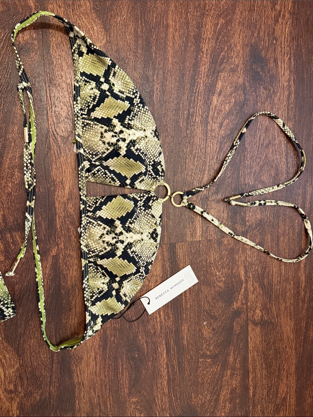 Rebecca Minkoff Olive and Black Snakeskin Bikini Bottoms - Picture 4 of 7